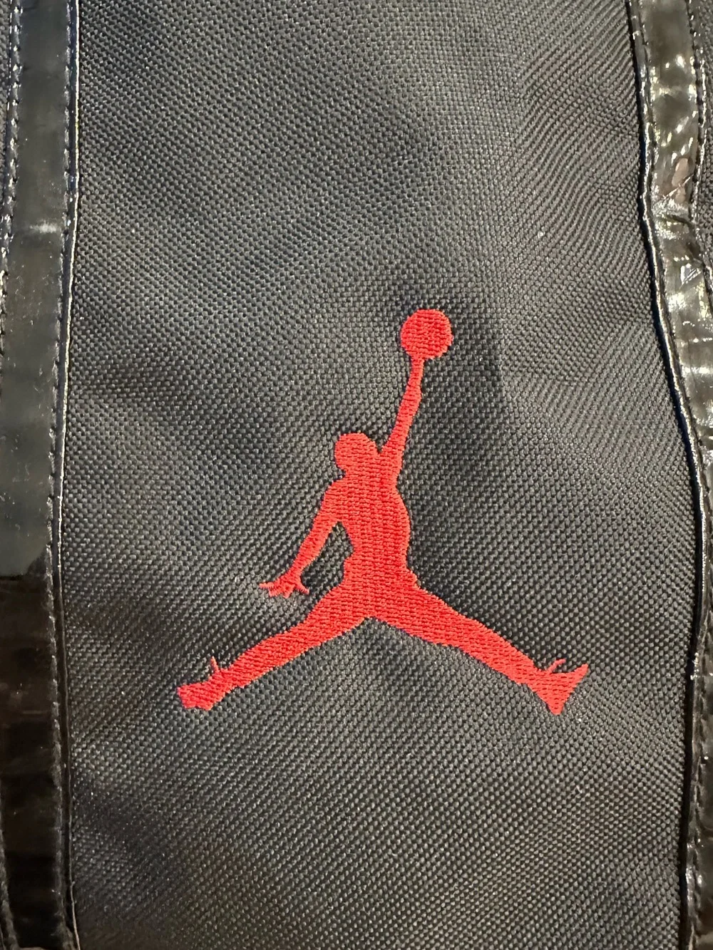 JORDAN - Black Duffle Bag with Red Jumpman Gym Travel Bag